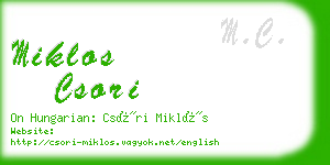miklos csori business card
